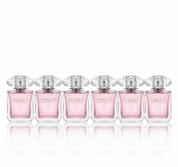 [6-PACK]  Versace Bright Crystal EDT Spray for Women - Enchanting Floral Fragrance, 3 Fl Oz