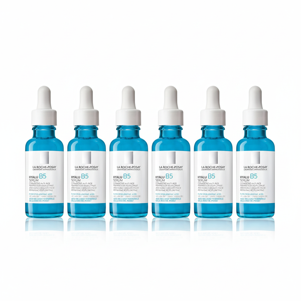 [6-PACK]  La Roche-Posay Hyalu B5 Pure Hyaluronic Acid Serum for Face, Vitamin B5 + Hyaluronic Acid + Madecassoside, Hydrating Serum Visibly Plumps Skin, Sensitive Skin Safe, Anti Aging, Oil-Free