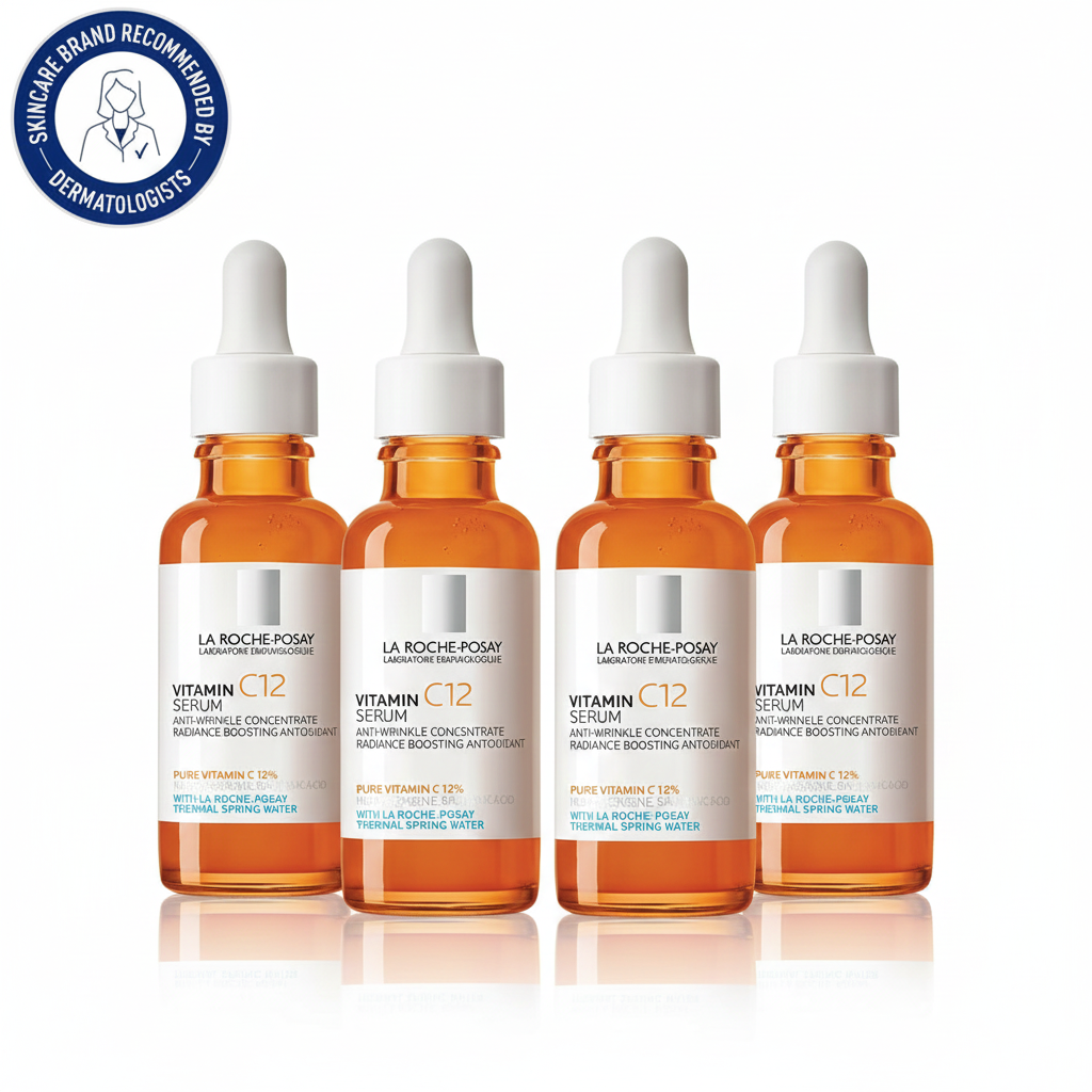 [4-PACK]   La Roche-Posay Pure Vitamin C Anti-Aging Face Serum: Brightens & Smooths
