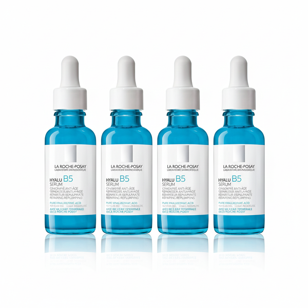 [4-PACK]  La Roche-Posay Hyalu B5 Pure Hyaluronic Acid Serum for Face, Vitamin B5 + Hyaluronic Acid + Madecassoside, Hydrating Serum Visibly Plumps Skin, Sensitive Skin Safe, Anti Aging, Oil-Free