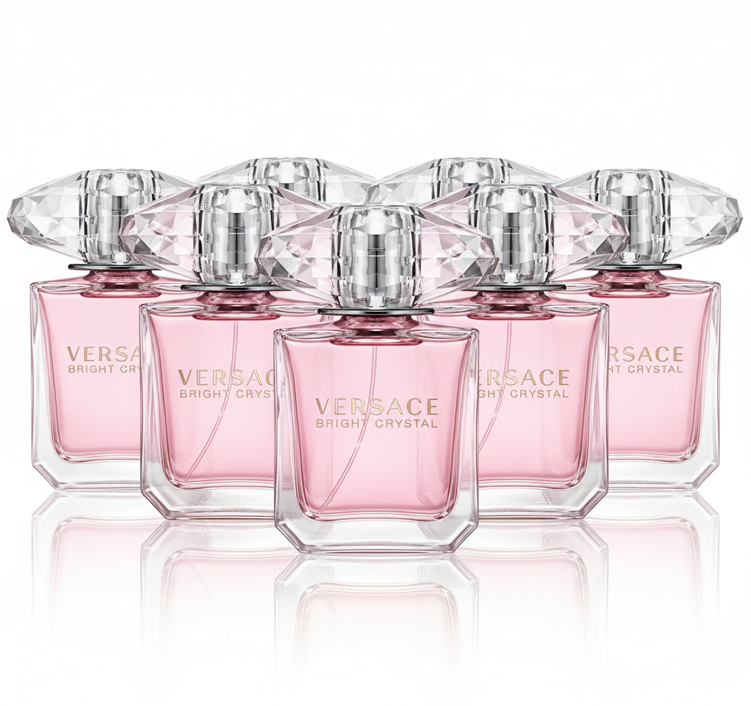 [6-PACK]  Versace Bright Crystal EDT Spray for Women - Enchanting Floral Fragrance, 3 Fl Oz
