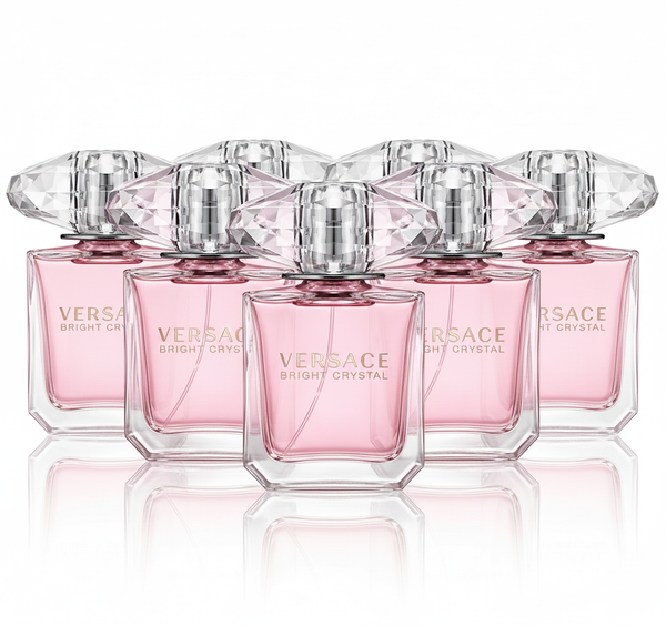 [6-PACK]  Versace Bright Crystal EDT Spray for Women - Enchanting Floral Fragrance, 3 Fl Oz