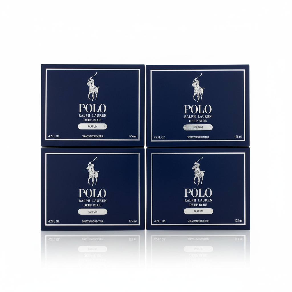 [4-PACK]  Ralph Lauren Polo Deep Blue, 4.2 oz Parfum Spray