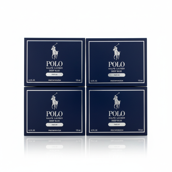 [4-PACK]  Ralph Lauren Polo Deep Blue, 4.2 oz Parfum Spray
