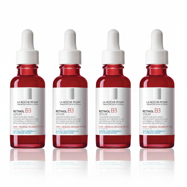 [4-PACK] La Roche-Posay Pure Retinol Face Serum with Vitamin B3, Anti Aging Face Serum for Lines, Wrinkles & Premature Sun Damage to Resurface & Hydrate, Suitable for Sensitive Skin, 1.0 Fl. Oz